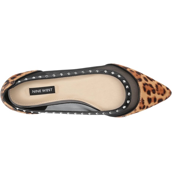 Nine West Bizziep2 Leopard/Cheetah & Black Pointy Toe Flat - Only wore once! - Picture 4 of 12